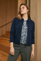 Sunday by Godske Women’s Zipped Knit Cardigan with Collar and Embossed Design – Style 6706